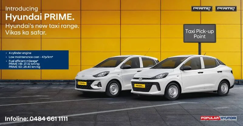Hyundai Prime Taxi Range: A Smart MovePrice Rs 6 Lakh – 28.4 km/kg Mileage