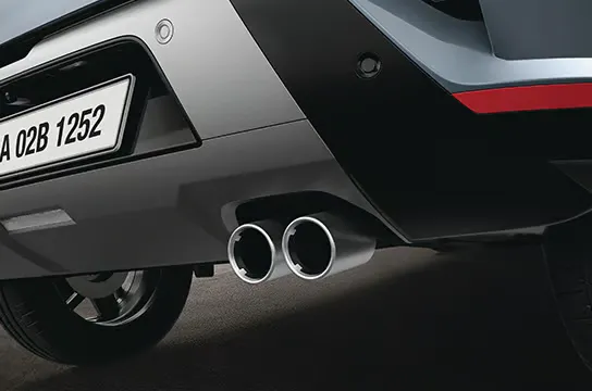 Twin tip exhaust